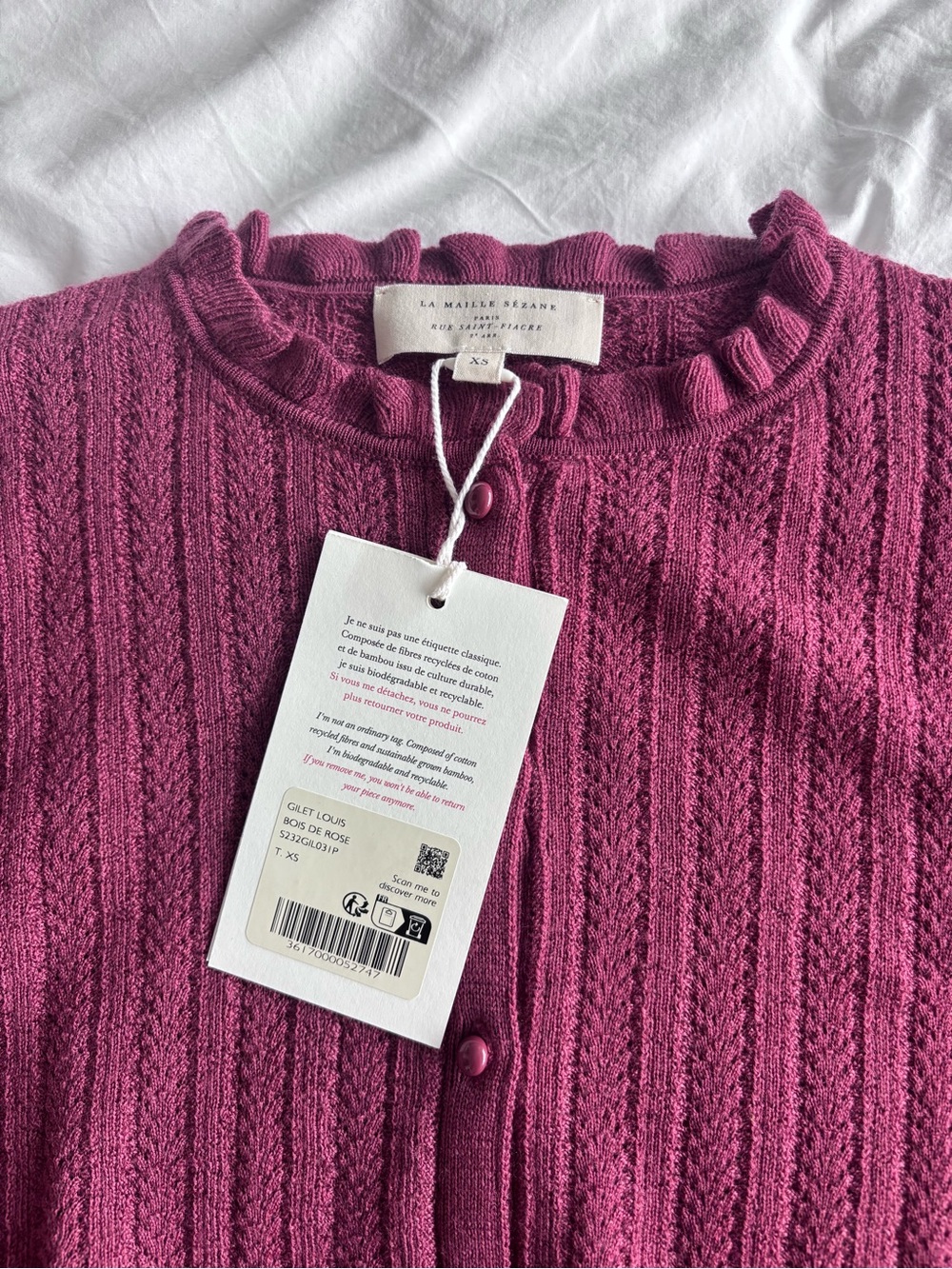 NWT Sézane Louis Cardigan in Rosewood Size XS - Picture 8 of 10